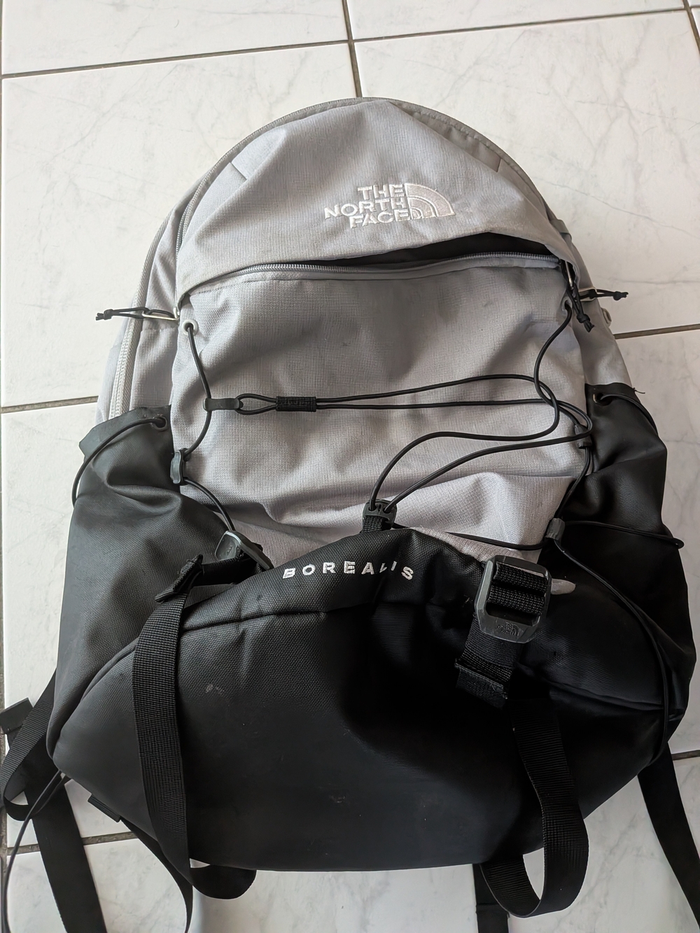 The North Face Borealis Backpack — Light Gray & Black